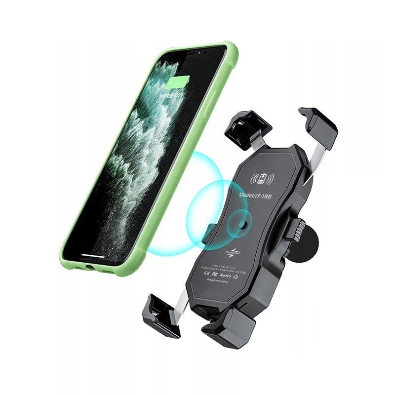 MOTORCYKEL TELEFONHOLDER FREEDCONN MC1W MED INDUKTIV OPLADER + BM2R FASTGRELSE AF HOVEDRR #7