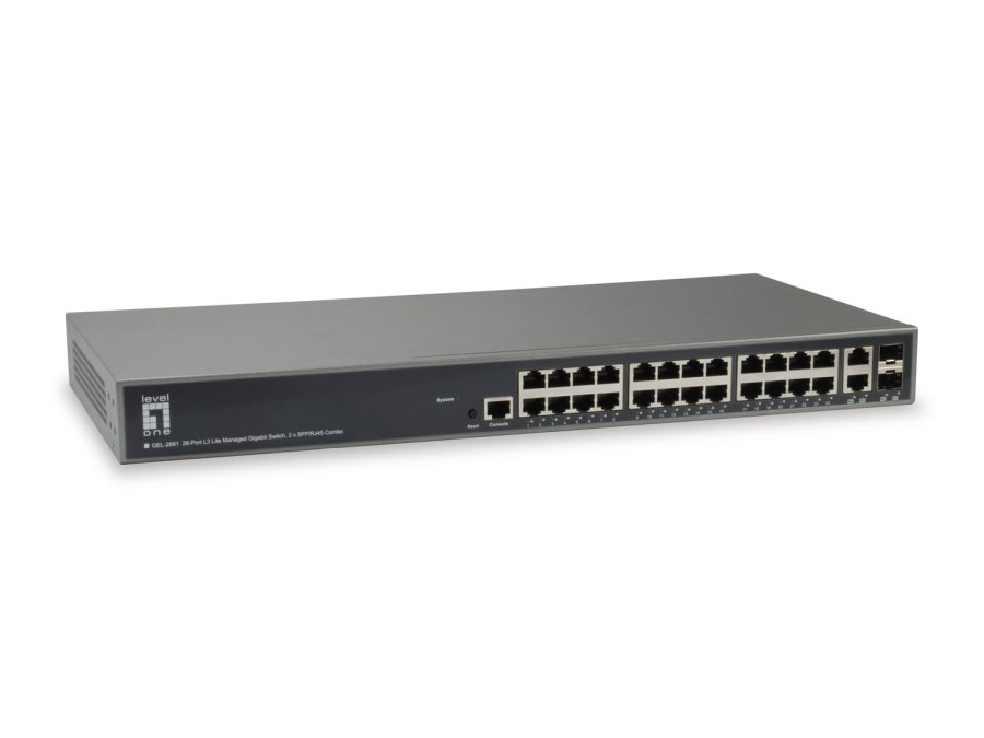 LevelOne GEL-2681 netv�rksswitch Administreret L3 Gigabit Ethernet (10/100/1000) Sort #1