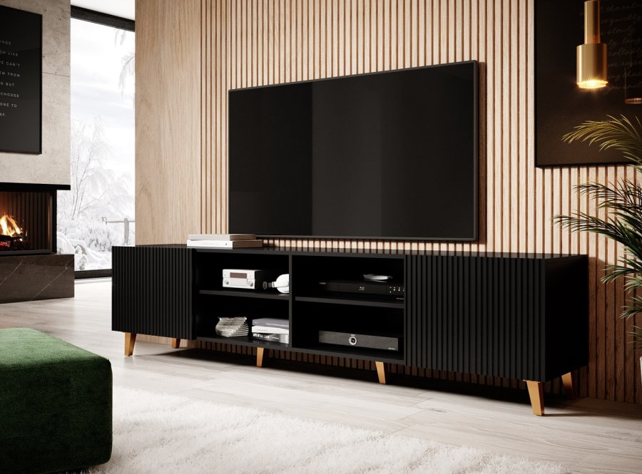 Cama RTV-skab PAFOS 200x42x52 Sort mat #5