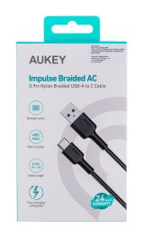 AUKEY CB-CD30 USB-kabel 0,9 m USB A USB C Sort #12