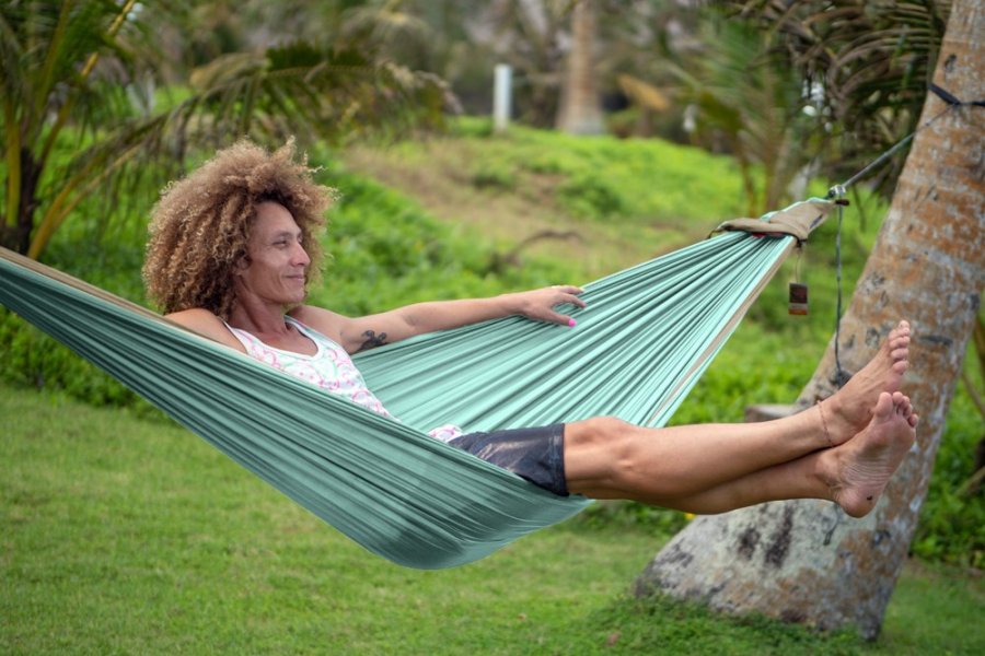 Ticket To The Moon TRAVEL HAMMOCK - Original H�ngende h�ngek�je 2 person(er) Nylon M�rkegr�n, Lys gr� #4