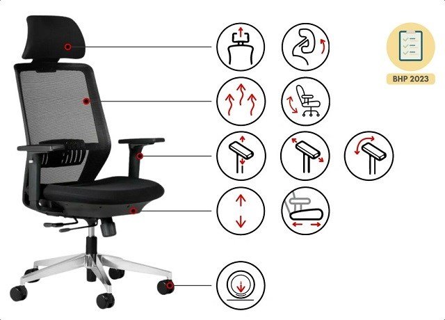 SPECTRUM ergonomisk kontorstol sort #4