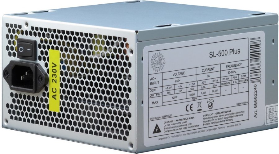 Inter-Tech SL-500 Plus enhed til str�mforsyning 500 W 20+4 pin ATX ATX S�lv #3
