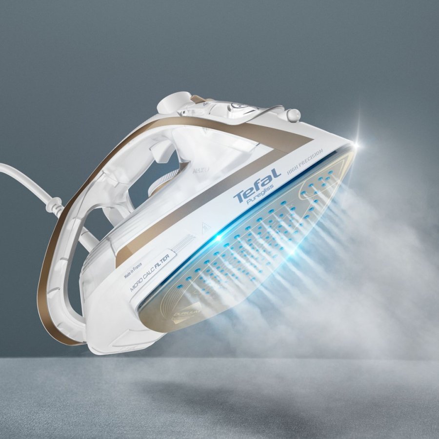 Tefal Puregliss FV8042 Tr & dampstrygejern Durilium AirGlide Autoclean soleplate 3000 W Bronze, Hvid #8