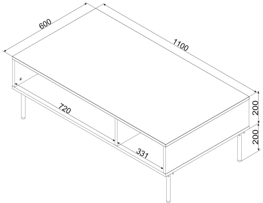 Cama PALAZZO BIS bord/latrine 110x60x40 mat sort #3