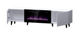 RTV-skab PAFOS EF med elektrisk pejs 180x42x49 cm hvid mat #2