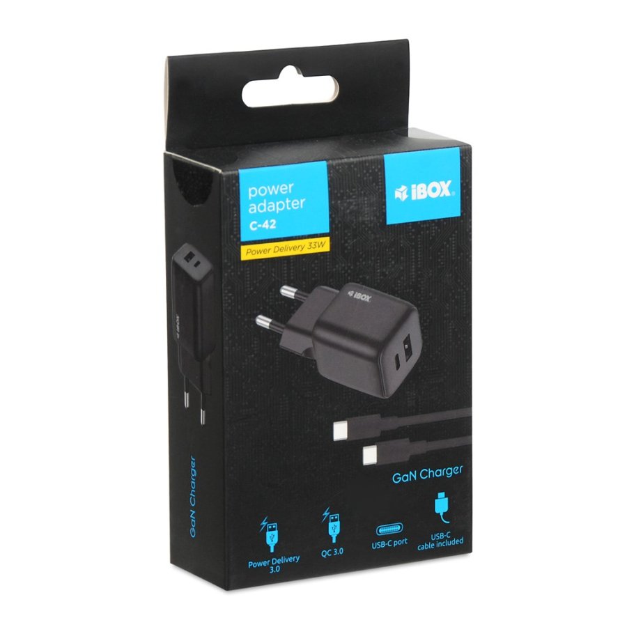iBOX C-42 GaN PD33W netoplader, sort #5