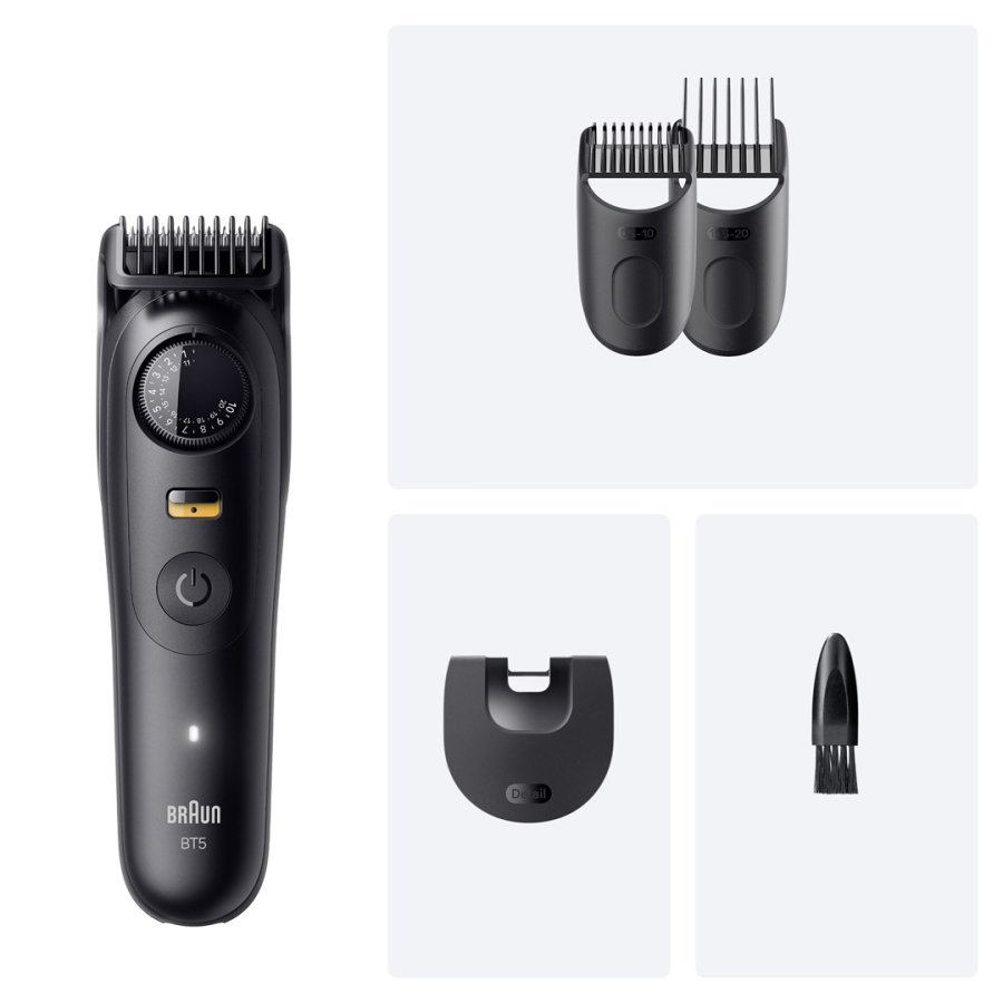 Braun BeardTrimmer 5 80789813 skg trimmer Vekselstrm/batteri 20 2 cm Vd og tr Sort #3