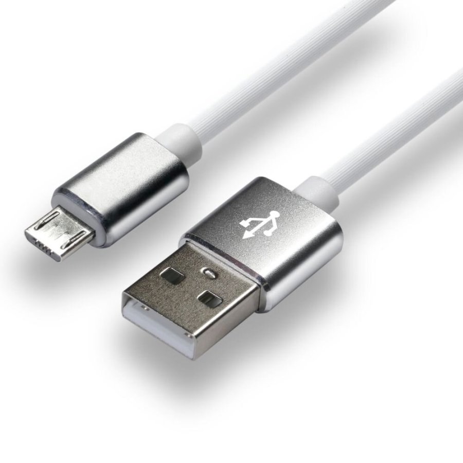 everActive USB-kabel 1m - hvidt, silikone, understtter hurtig opladning, 2,4A - CBS-1MW #1