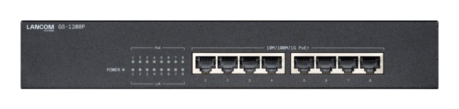 GS-1208P Ikke administreret Gigabit Ethernet (10/100/1000) Str�m over Ethernet (PoE) 1U Sort #1