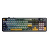 Tastatur med gasket-design F108 Pro Gr�+Orange+M�rkegr� Reaper-switch RGB AULA #1