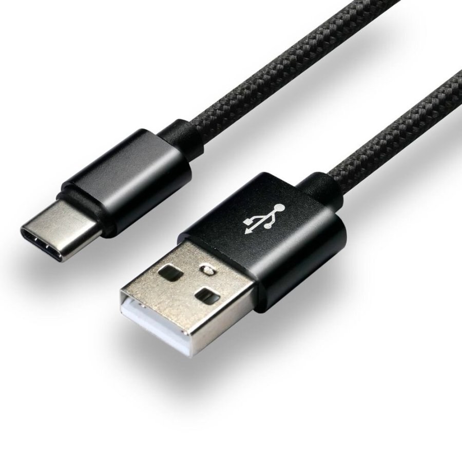 everActive USB-C-kabel 1m - Sort, flettet, understttelse af hurtig opladning, 3A - CBB-1CB #3