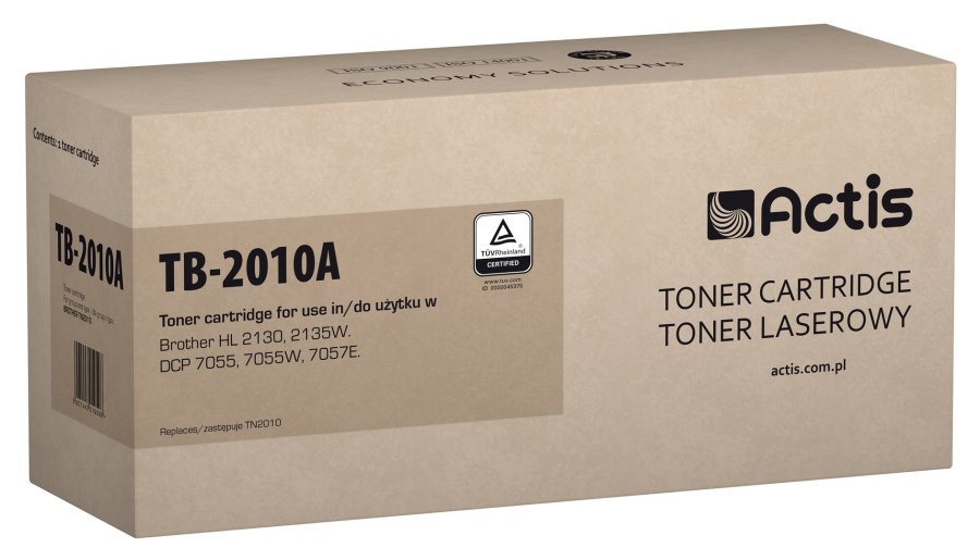 Actis Tonerpatron TB-2010A (erstatning Brother TN-2010; Standard; 1000 sider; sort) #1