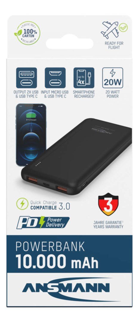 Ansmann PB320PD 10000 mAh Sort #13