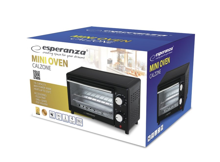 Esperanza EKO007 Miniovn 10 l 900 W sort #9