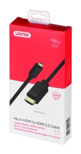 UNITEK Y-C182 HDMI 2.0, 4K60HZ,2M-kabel  Sort #4