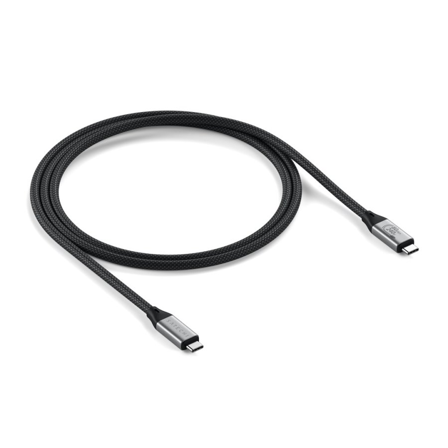 Satechi USB4 V2 Pro Cable USB-kabel USB4 Gen 4x2 1,2 m USB C 120 Gbit/sek. 240 W S�lv, Sort #2