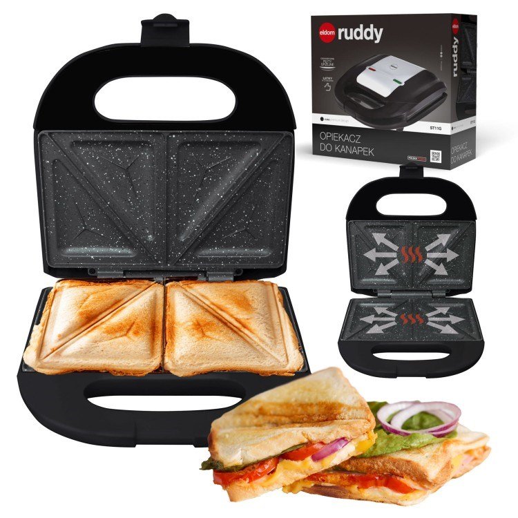 ELDOM Sandwich RUDDY, 750 W, granitplader #7