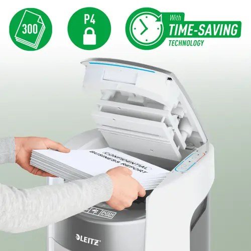 Leitz 80420000 IQ Optimax AutoFeed 300 papirmakulator, P4, 300 ark, 25 l affaldsbeholder #3