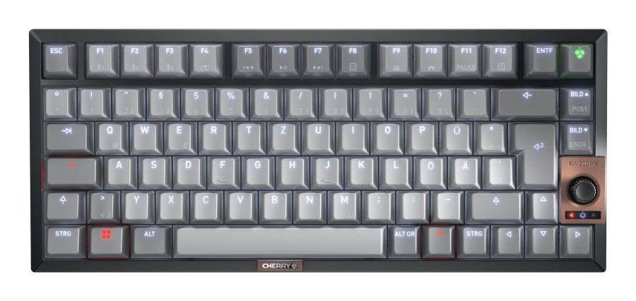 CHERRY KW 300 MX tastatur Hjem USB + Bluetooth QWERTZ Tysk Sort, Kobberfarve, Gr� #1