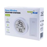 Tr�dl�s vejrstation GreenBlue, temperatur IN/OUT, ur, valg mellem �C / �F, r�kkevidde op til 60 m, GB162 #11