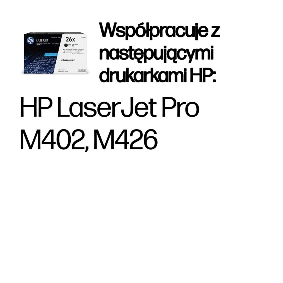 HP Originale 26X LaserJet-tonerpatroner med hj kapacitet, sort, pakke med 2 stk. #3