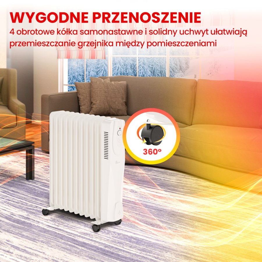Extralink EX.30622 varmeapparat Indendrs Hvid 2500 W Olie elektrisk omrdevarmer #19