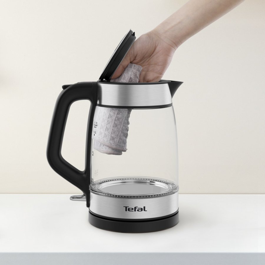 Tefal Glass Kettle KI605830 elkedel 1,7 L 2200 W Sort, Slv, Transparent #9