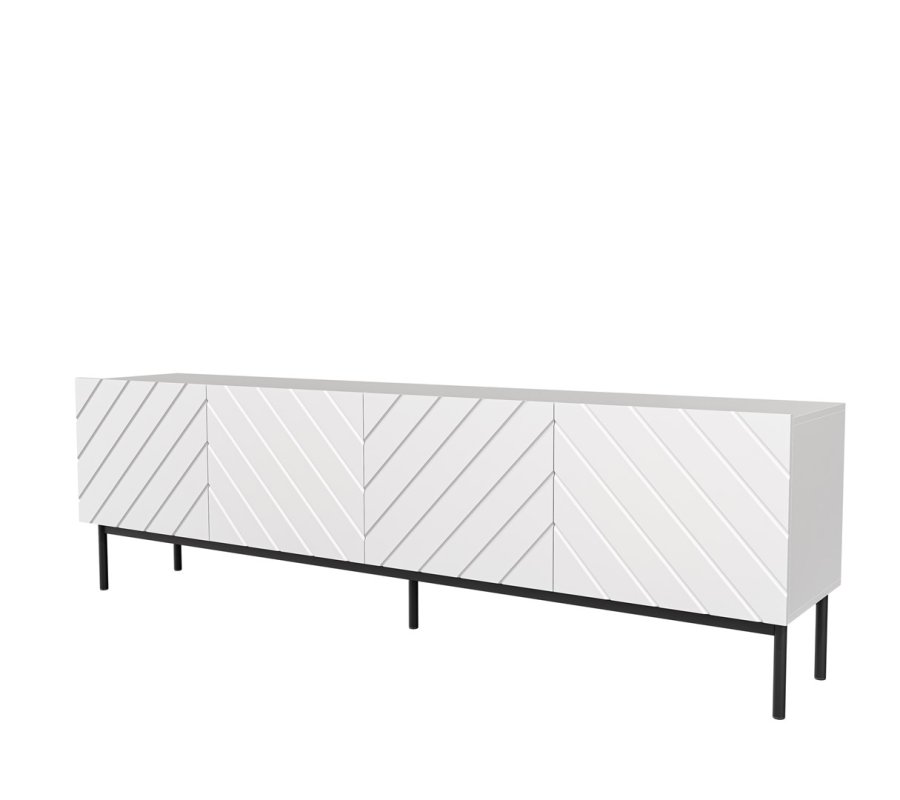 ABETO RTV-skab p sort stlramme 200x42x60 hvid/blank hvid #1