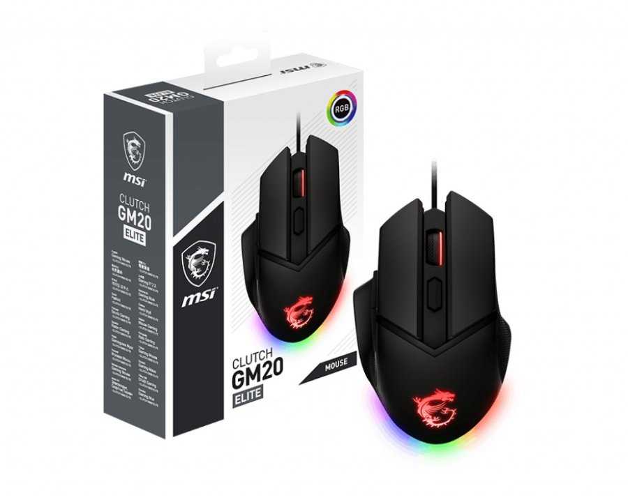 MSI Clutch GM20 Elite mus Spil Hjre hnd USB Type-A Optisk 6400 dpi #1