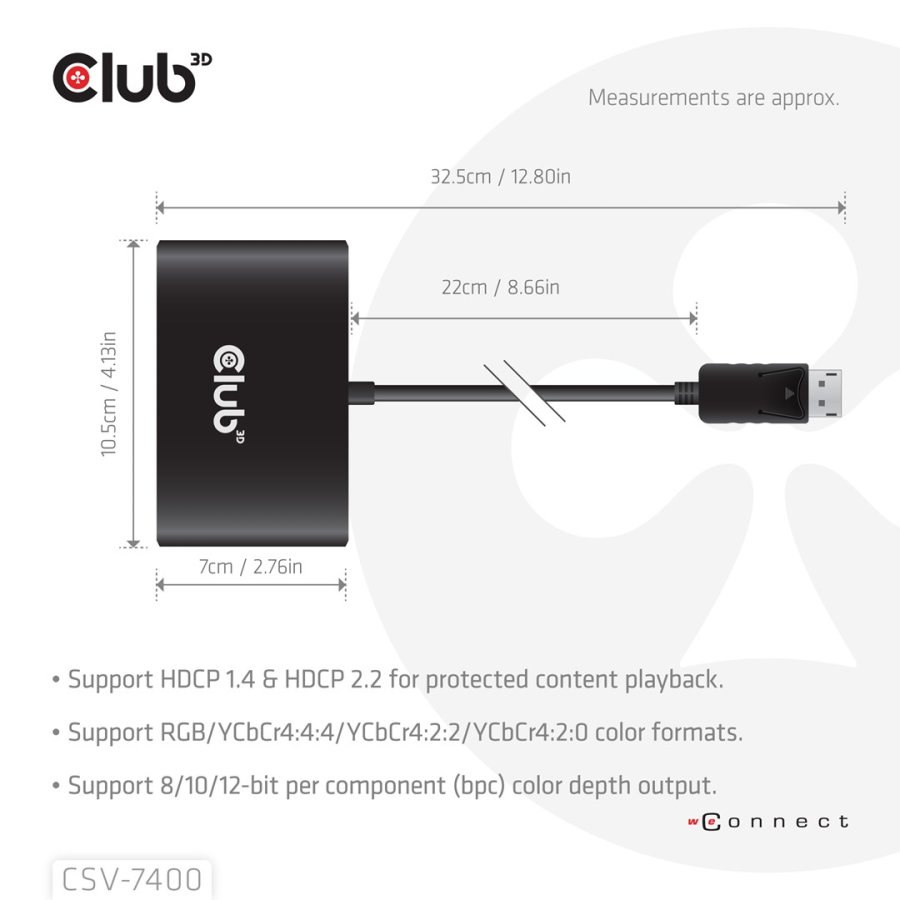 CLUB3D CSV-7400 video-splitter DisplayPort 4x DisplayPort #4