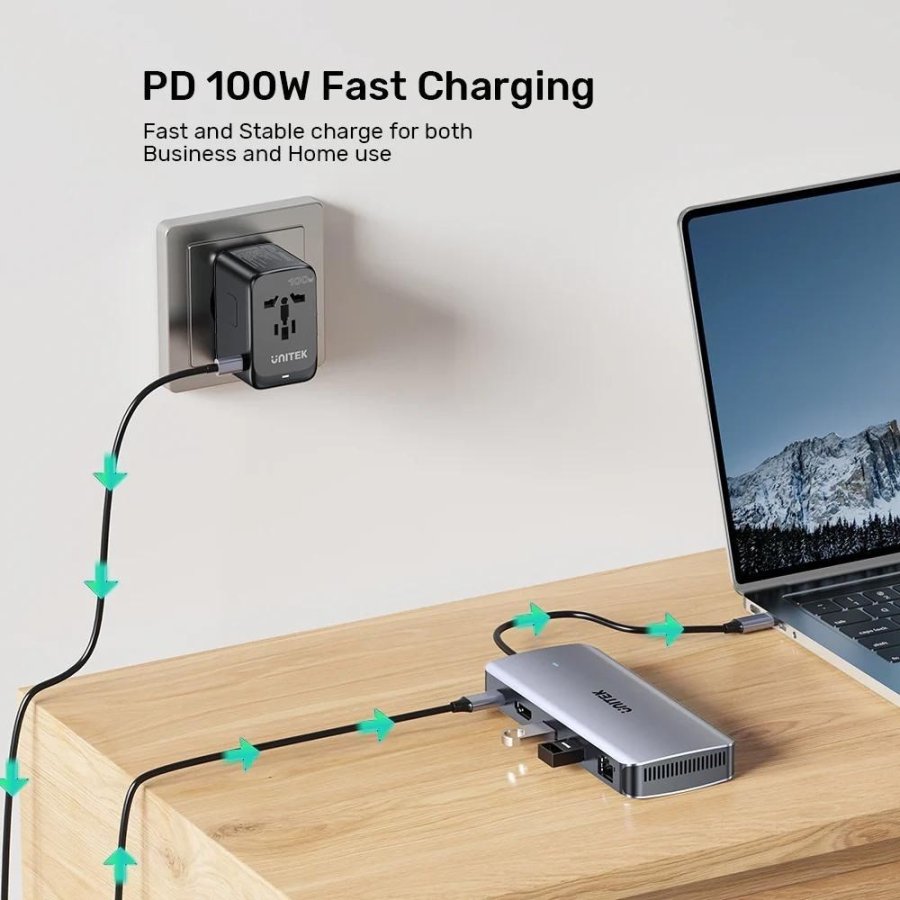 UNITEK ACTIVE HUB USB-C 10GBPS,M.2,HDMI, PD 100W #8