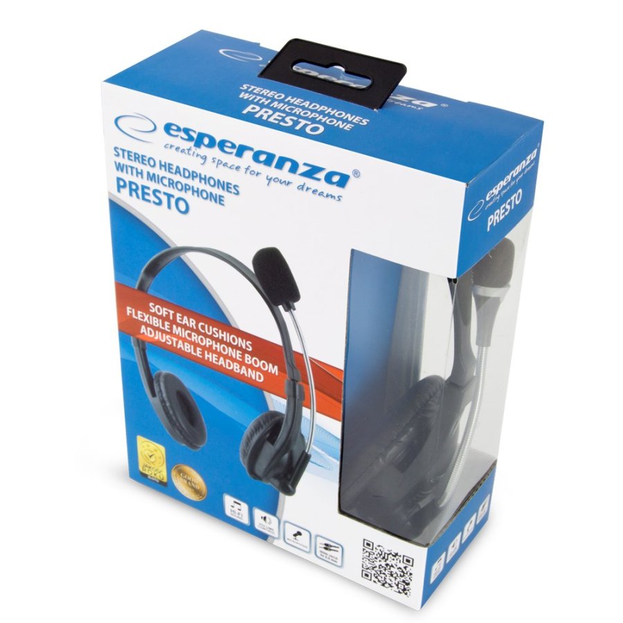 Esperanza EH115 hovedtelefoner/headset Ledningsf�rt Opkald/musik Sort #3