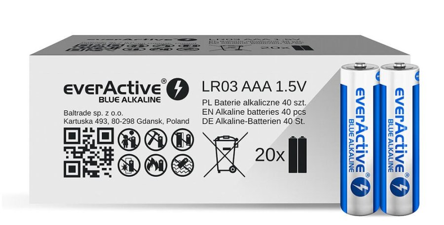 Alkalinebatterier AAA / LR03 everActive Blue Alkaline - 40 stk., begrnset oplag #1