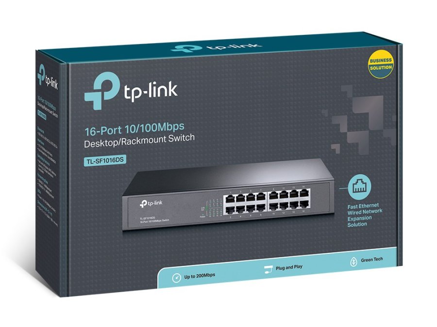 TP-Link TL-SF1016DS netv�rksswitch Ikke administreret Fast Ethernet (10/100) 1U Sort #4