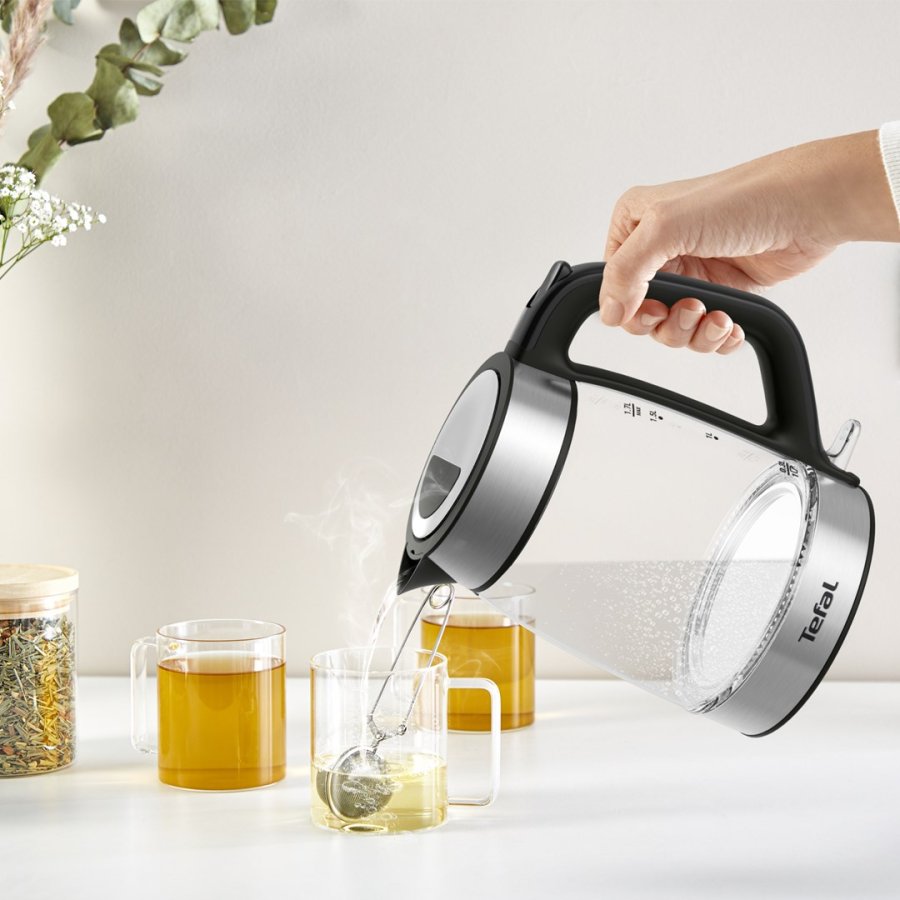 Tefal Glass Kettle KI605830 elkedel 1,7 L 2200 W Sort, Slv, Transparent #11