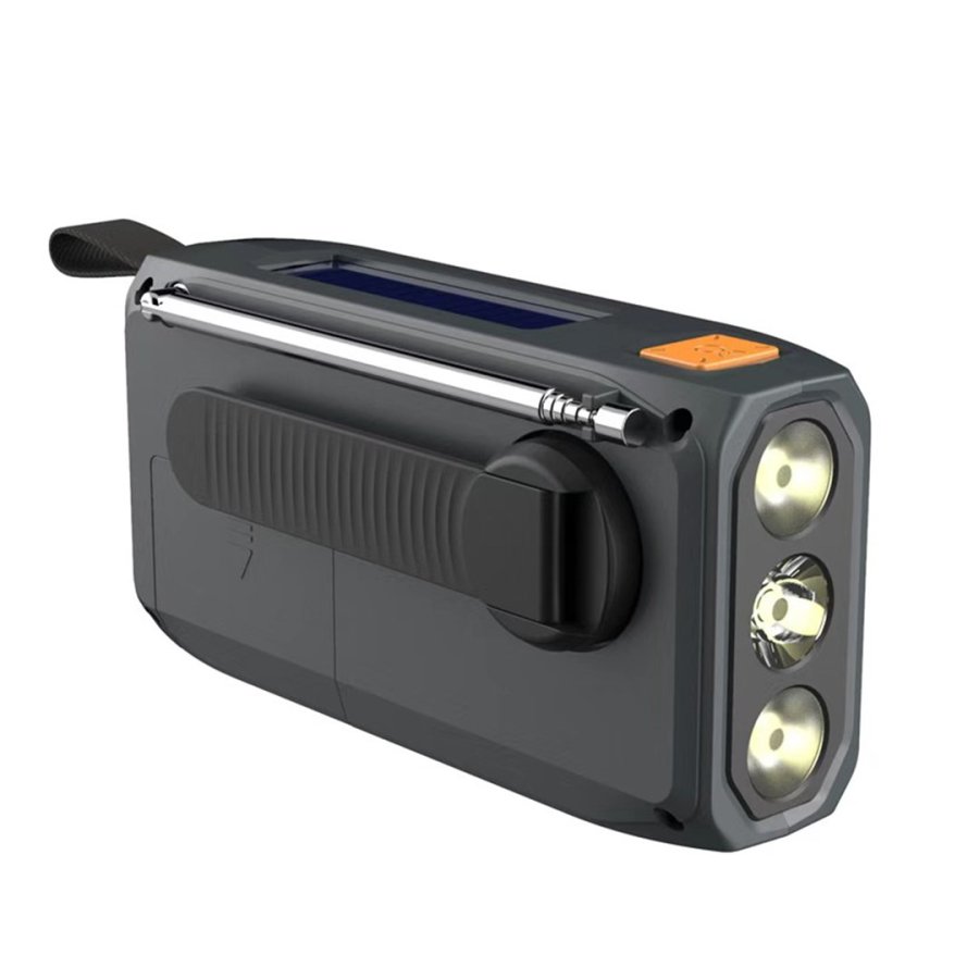 Extralink RADIO AWARYJNE BLUETOOTH SOLARNE Z KORBKA DYNAMO POWERBANK 4000MAH Z LATARKA SOS BT-4000 B�rbar Analog & digital Sort, Orange #3