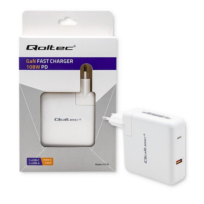 Qoltec 51710 oplader til mobil enhed Universel Hvid Vekselstrm Hurtig opladning Indendrs #3