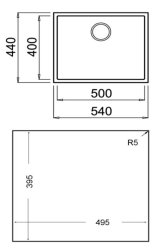Teka Square 50.40 TG Skylle-monteret hndvask Rektangulr #7