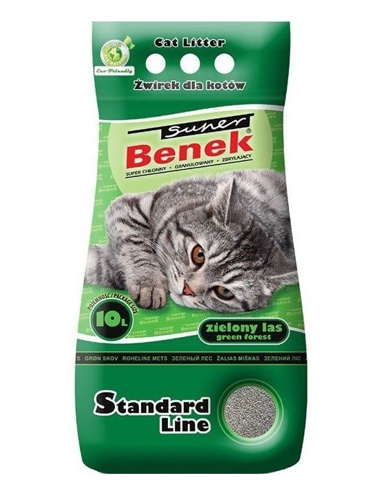 SUPER BENEK STANDARD Kattegrus Bentonit grus Grn skov 10 l #1
