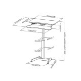 Elektrisk skrivebord, bord, hjdejusterbar arbejdsstation, Maclean MC-835 max hjde 122cm max 37 kg - til stende og siddende arbejde #6