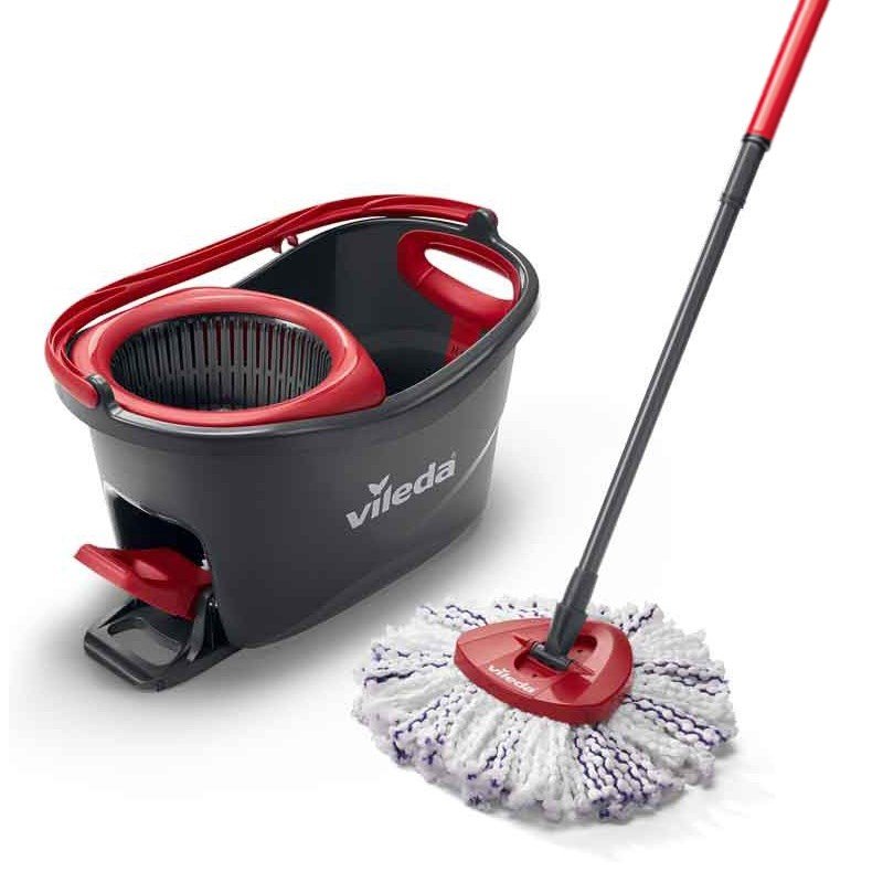 Mop with Bucket Vileda 167751 Sort Rd Mikrofiber Plastik #1