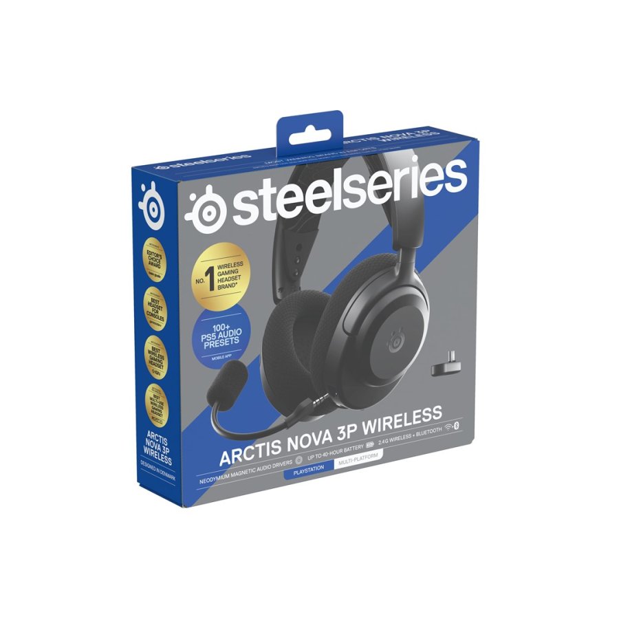 Steelseries Arctis Nova 3P Headset Trdls Musik/hverdag Bluetooth Sort #3
