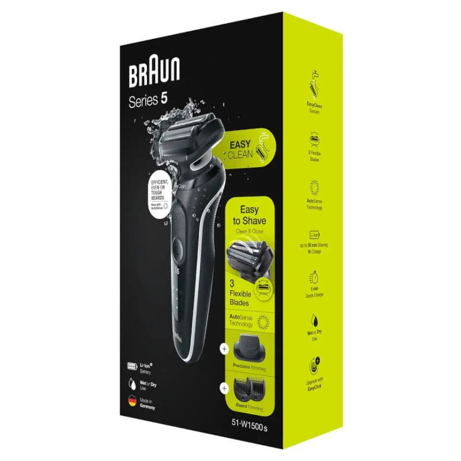 Braun Series 5 51-W1500s Folie shaver Trimmer Sort #4