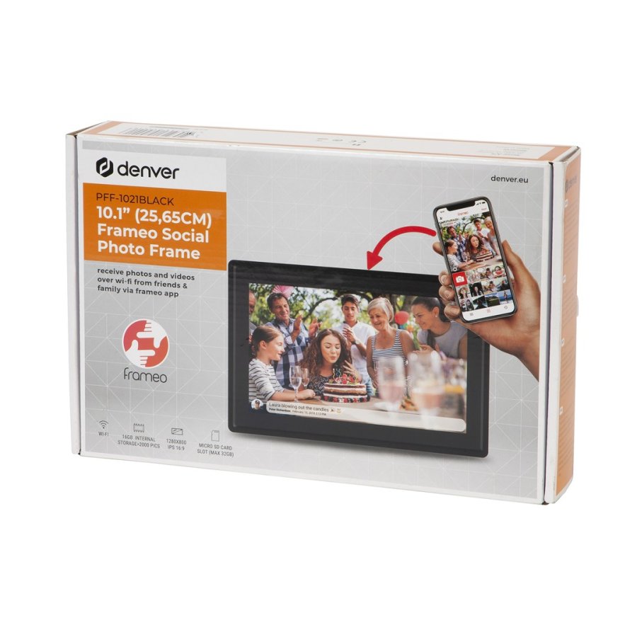 Denver PFF-1021 digital fotoramme Sort 25,6 cm (10.1