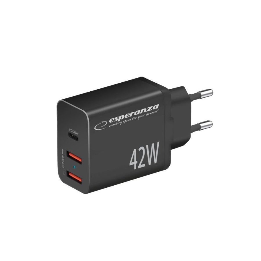 Esperanza EZC106K netoplader 42W sort #1
