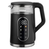 GreenBlue tr�dl�s elkedel, 1,7 l, vandbeholder i glas, letl�seligt display, temperaturvalg, 2200 W, GB670 B #13