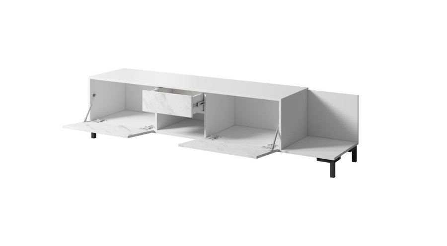 RTV-skab MARMO 2D1S1K 195x40x47,5 cm hvid mat/marmor hvid #2