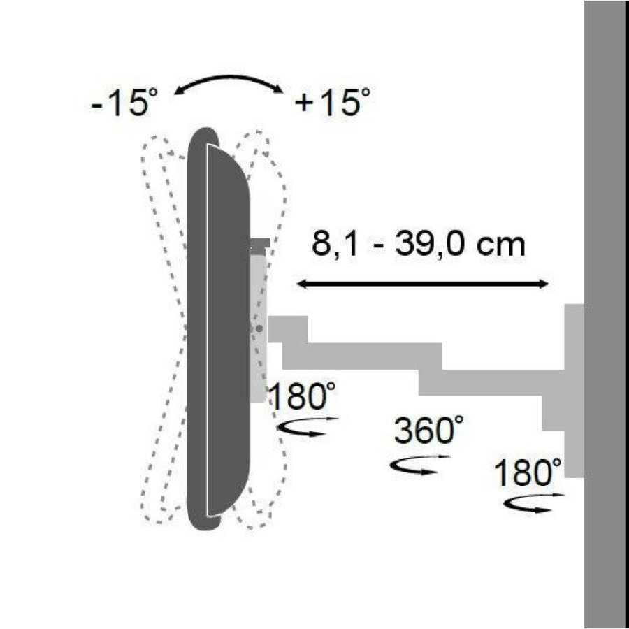 Techly ICA-LCD 104BK tv-beslag 76,2 cm (30