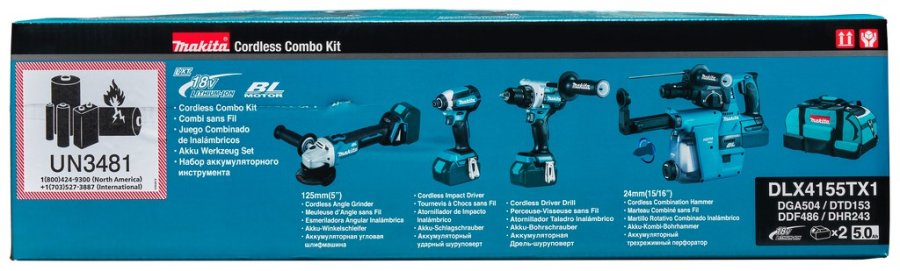 Makita DLX4155TX1 elvrktj kombinationsst Batteri #5